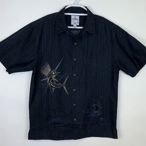 Guy Harvey Marlin Button Front Short Sleeve Shirt
